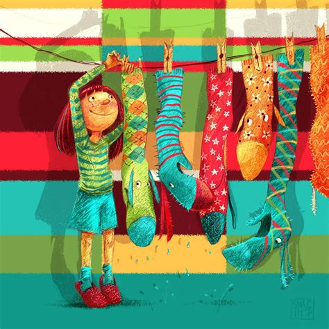 Digital Illustration Art Sock Monster By Simona Ceccarelli 14