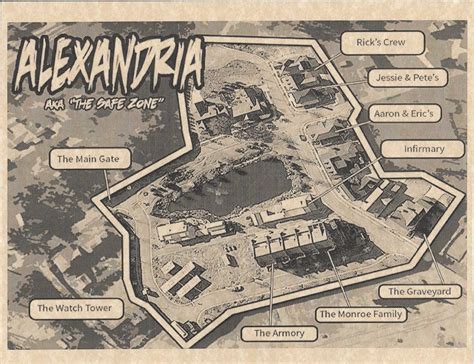 The Walking Dead Map Of Alexandria > Flyer/Poster Prop/Replica | The ...