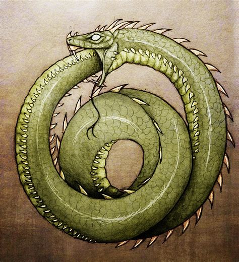 Ouroboros - BG Drawing by Zarina Oversoe - Fine Art America