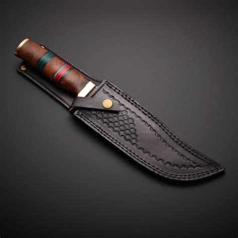 Handmade Damascus Hunting Knife + Sheath // HK-29 - Evermade Traders ...