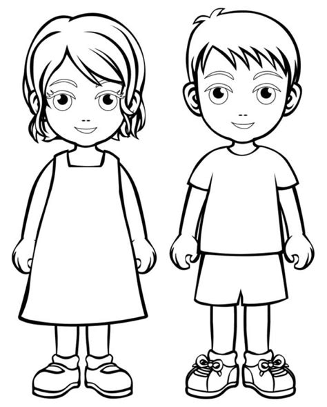 Boy Girl Coloring Page Boys And Girls Wear Colouring Pages Boys Regarding Boy And Girl Coloring ...