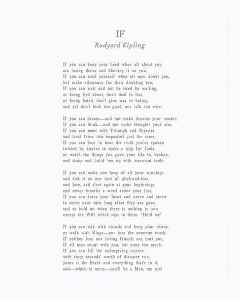 If Box Print If by Rudyard Kipling If Poem Rudyard Kipling | Etsy | If rudyard kipling, Empathy ...