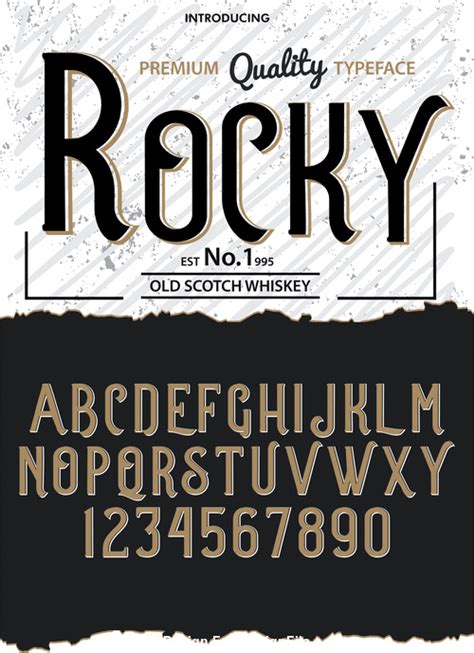 Rocky Style script font vector free download