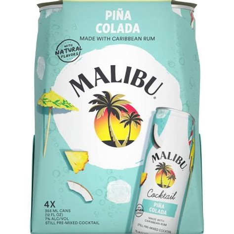 Malibu Pina Colada 4pk/355ml Cans : Target