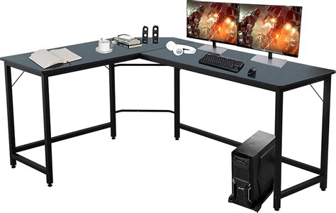 Amazon.com: L-Shaped Desk, Farsler Modern Corner Computer Desk Sturdy PC Laptop Table Corner ...