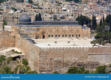 Aerial View of Al Aqsa Mosque on Temple Mount in Jerusalem, Israel ...