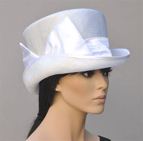 Kentucky Derby Hat, White Top Hat, Wedding Hat, Royal Ascot Hat, White ...