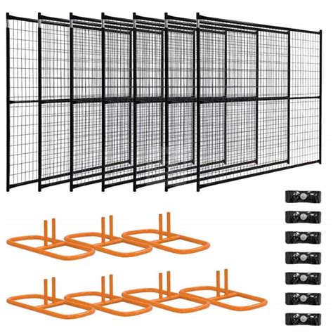 Black 6' x 50' Welded Wire Temporary Fence Panel Kit