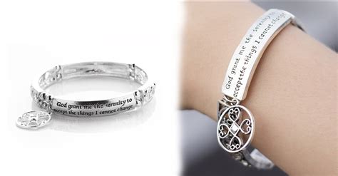 Serenity Prayer Engraved Bracelet - 3 Finishes