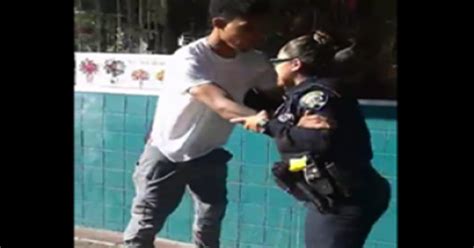 Tiny Female Cop Almost Gets Destroyed After Attempting to Arrest Guy ...