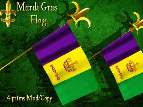 Second Life Marketplace - Mardi Gras Fleur De Lis Flag MOD/COPY