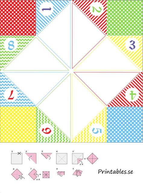 Multiplication Cootie Catcher Free Template