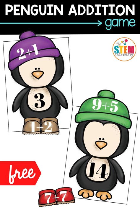 Penguin Addition Practice Game | Addition practice, Penguins, Addition ...