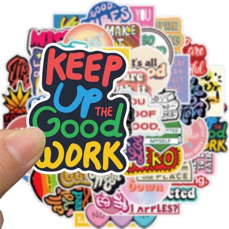 50pcs Quote Motivational Laptop Sticker, Hobbies & Toys, Stationery ...