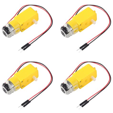 Buy Dealikee 4 pcs TT Motor DC Gearbox Motor Dual Shaft 200RPM DC 3-6V ...