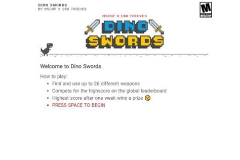 Dino Swords” is Chrome’s T-Rex Game with Weapons | Beebom