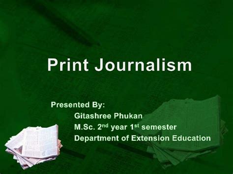 Print journalism final