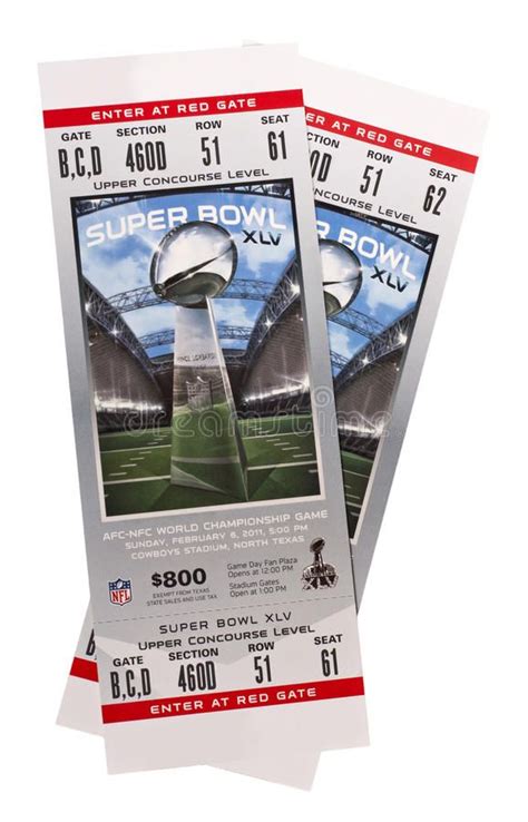 Superbowl XLV Tickets NFL American Football. A pair of tickets to ...