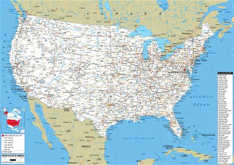 Large size Road Map of the United States - Worldometer