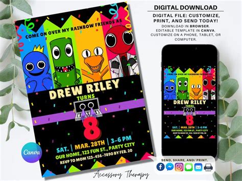 this is an image of a birthday party with the name drew riley on it and two cartoon characters