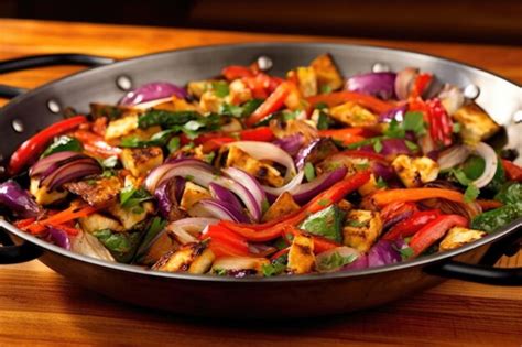 Premium AI Image | Grill wok loaded with a mix of vibrant vegetables