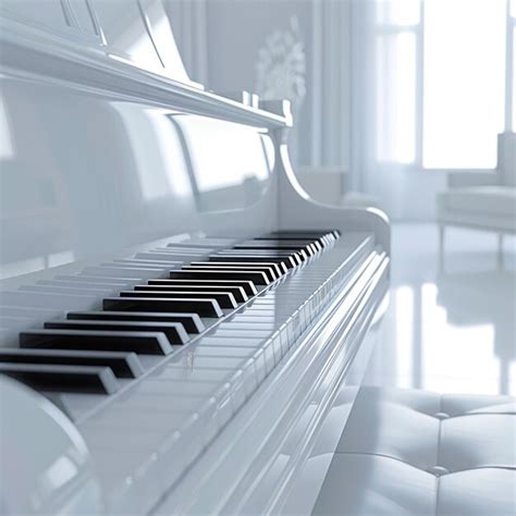 Premium Photo | A close up of a white piano in a white room