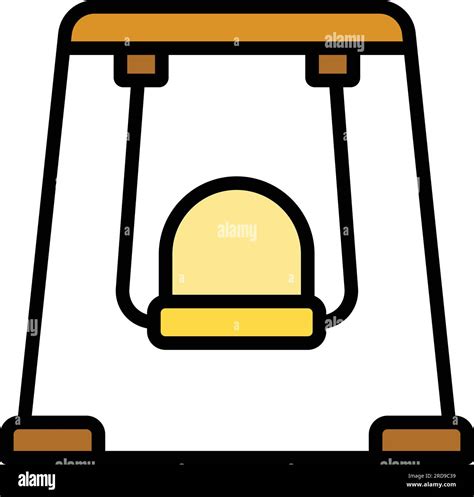 Garden swing icon outline vector. Wooden furniture. Bench chair color ...