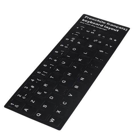 1pc Black French Keyboard Layout Stickers Cover Protector For Universal ...