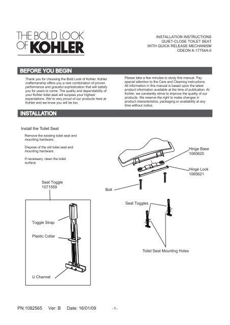 Kohler Toilet Seat Installation Guide – Velcromag