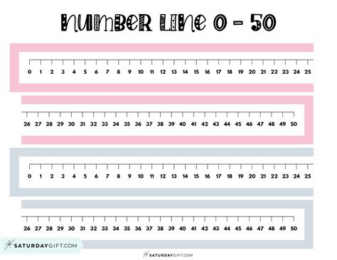 Number Line to 50 - 5 Cute & Free Printables and Blank Worksheets