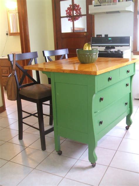 Kitchen , Small And Portable Kitchen Island Ideas : Diy Cute And Green Kitchen Island Idea Made ...