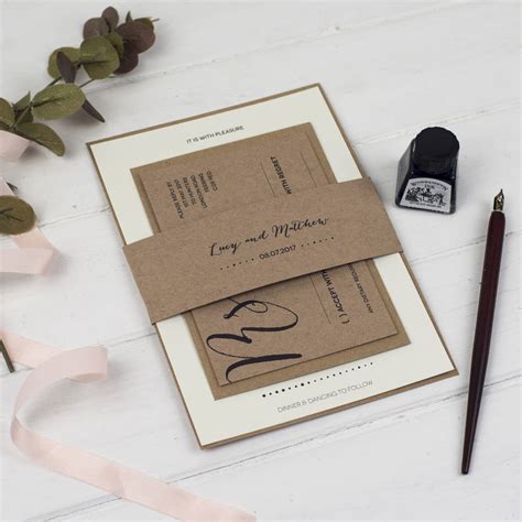 Modern Calligraphy Wedding Invitation By Russet and Gray | notonthehighstreet.com