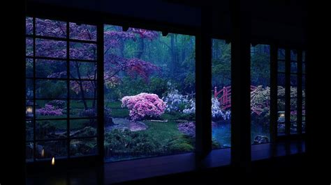 Rain On Japanese Zen Garden At Night 10 HrsㅣFor Sleep, Study ...