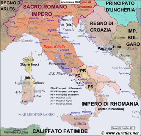 Euratlas Periodis Web - Map of the Apennine Peninsula in 1000