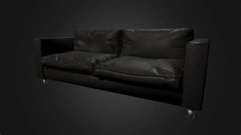Black leather sofa - Download Free 3D model by riccardom (@riccardomaggi) [f0d5329] - Sketchfab