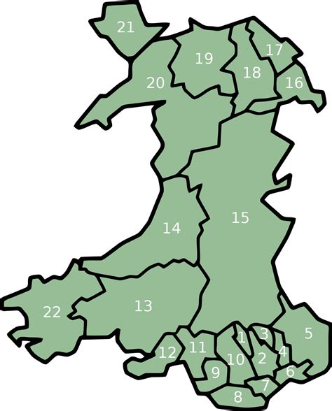 Counties of Wales - Wikipedia | Pais de gales, Gales