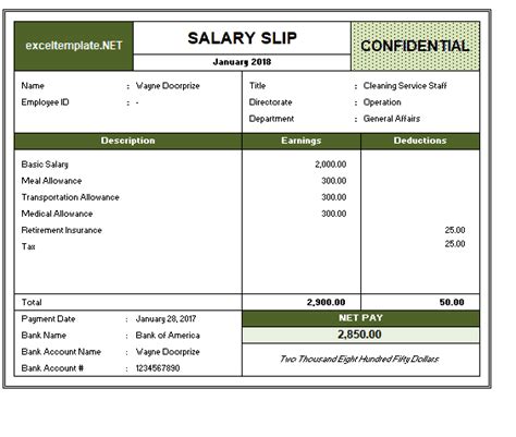 Payslip Templates Excel