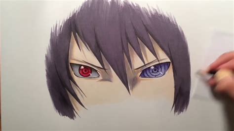 How To Draw Sasuke's Sharingan & Rinnegan Eyes - Drawing Tutorial - YouTube