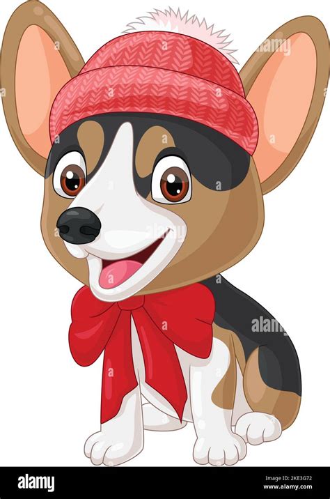 Cartoon little dog wearing hat and bow Stock Vector Image & Art - Alamy