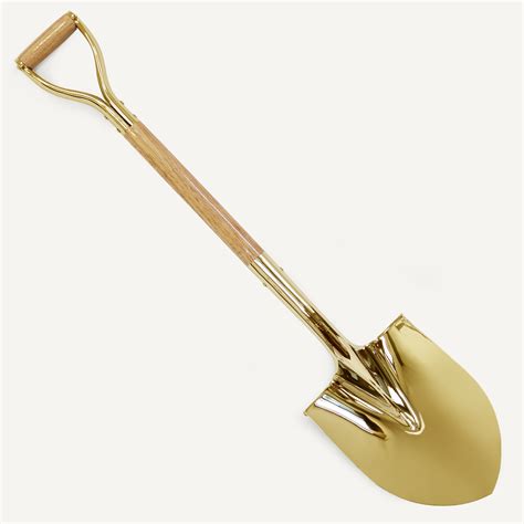 Traditional Gold Plated Ceremonial Groundbreaking Shovel - D-Handle - Engraving, Awards & Gifts