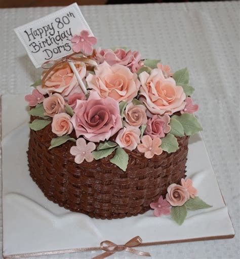 Cake for Doris | Flower cake, Cake art, Happy 80th birthday