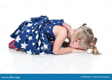 Child is Crying Lying on the Floor Stock Image - Image of isolated, girl: 96482473