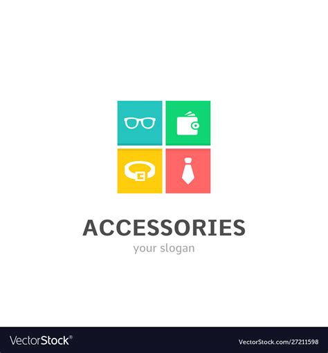 Accessories icons flat style logo design Vector Image