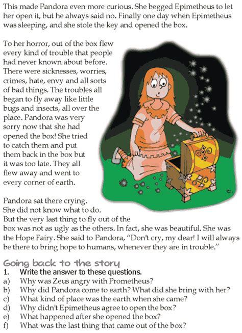 Grade 5 Reading Lesson 19 Myths And Legends - Pandora And The Box Of ...