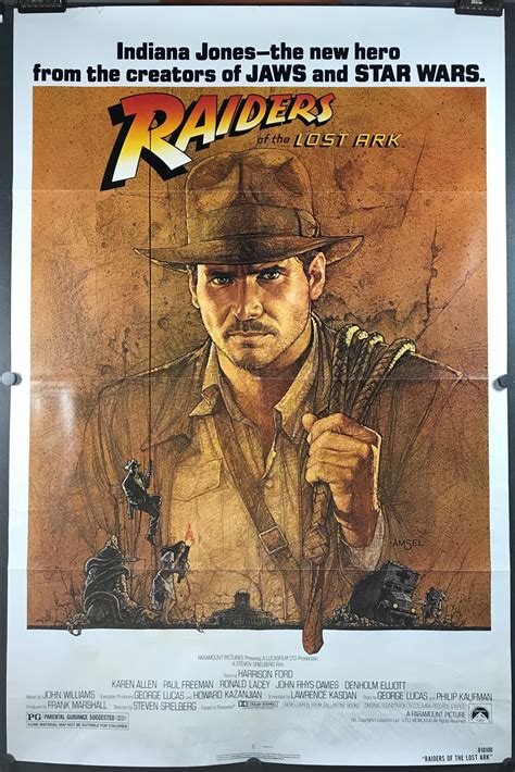 RAIDERS OF THE LOST ARK, Original Vintage Adventure Movie Poster ...