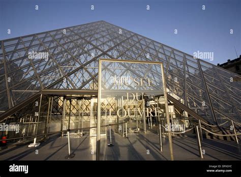 Glass pyramid entrance to the Louvre Museum, Paris. France Stock Photo ...