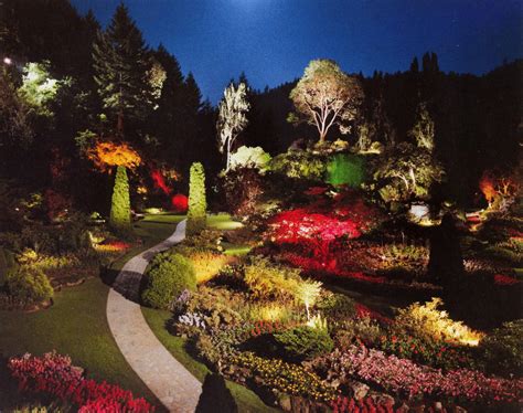 Garden At Night #lights #sunken #fantasy #magic #garden #night 3d and abstract #1080P #wallpaper ...