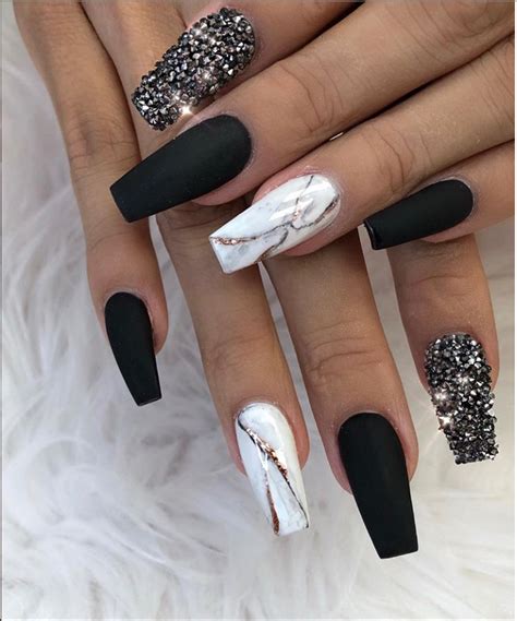 30 Incredible Acrylic Black Nail Art Designs Ideas For Long Nails ...