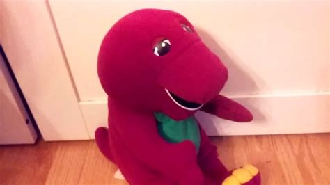 Talking Barney the dinosaur 1996 plush toy 71245 - YouTube