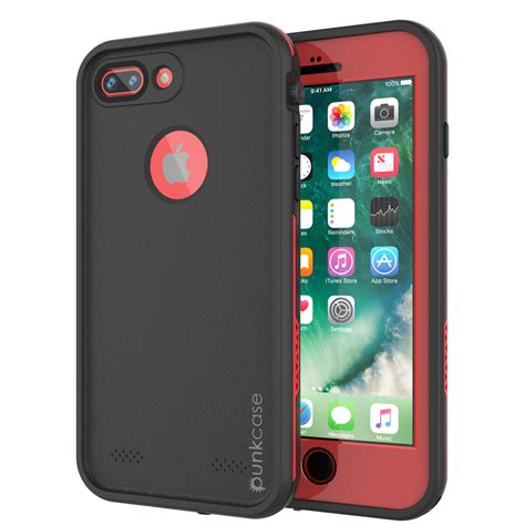 iPhone 7+ Plus Waterproof Case, Punkcase SpikeStar Red Series | Thin F ...